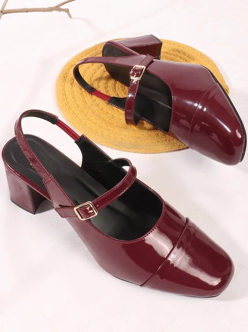 TRYME Women's Maroon Sling Back Sandals-picture-11