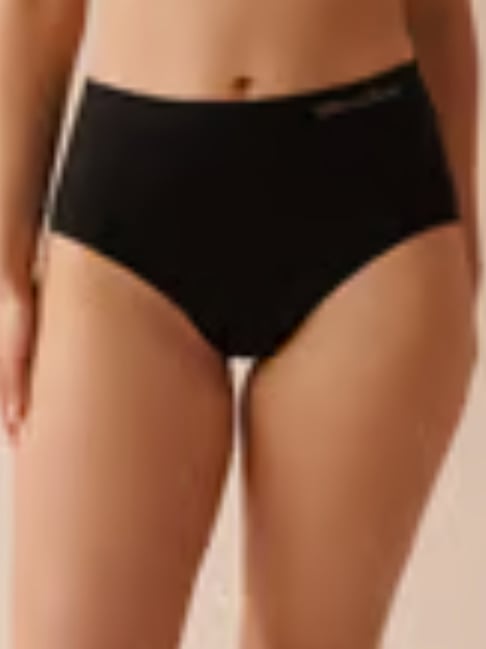 La Vie En Rose Black Seamless High Waist Bikini Panty-picture-23