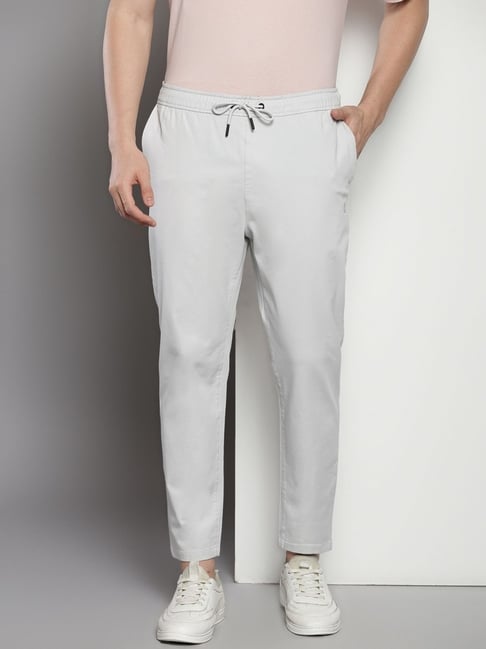 Calvin Klein Jeans Grey Cotton Slim Fit Chinos