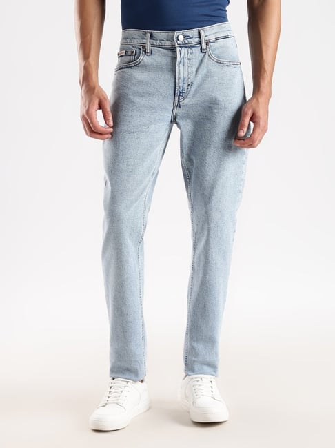 Calvin Klein Jeans Blue Cotton Slim Fit Jeans