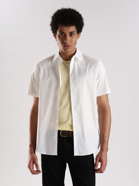 Calvin Klein Jeans White Cotton Slim Fit Shirt-picture-37