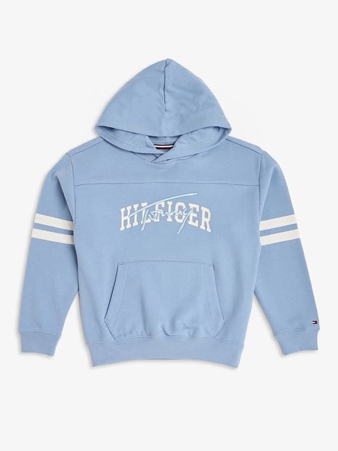 Tommy Hilfiger Kids Blue Logo Relaxed Fit Hoodie