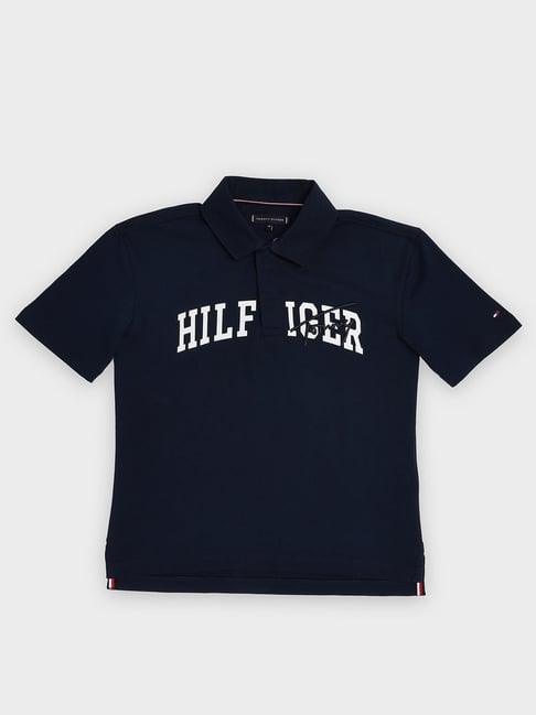 Tommy Hilfiger Kids Navy Logo Relaxed Fit Polo T-Shirt