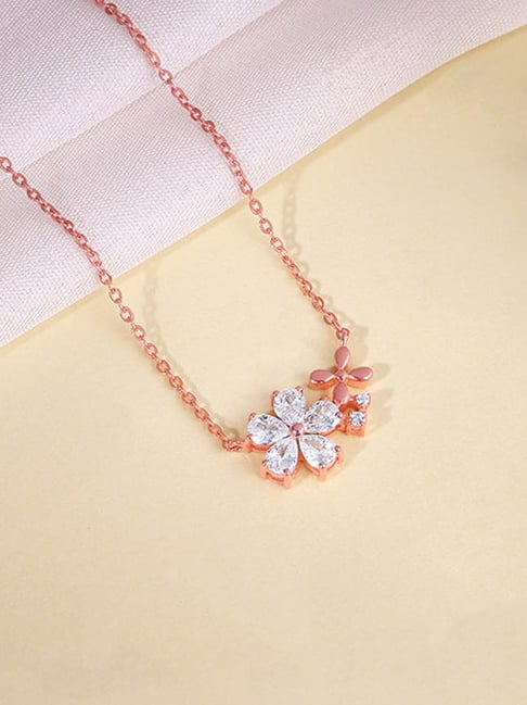 GIVA 925 Sterling Silver Rose Gold Necklace for Women