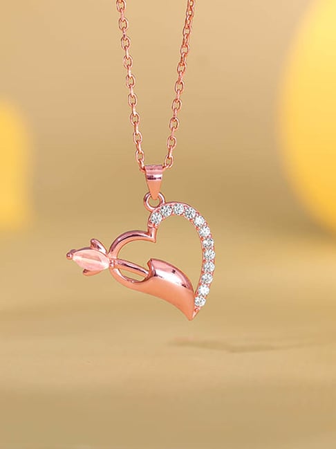 GIVA 925 Sterling Silver Rose Gold Pendant for Women-picture-35