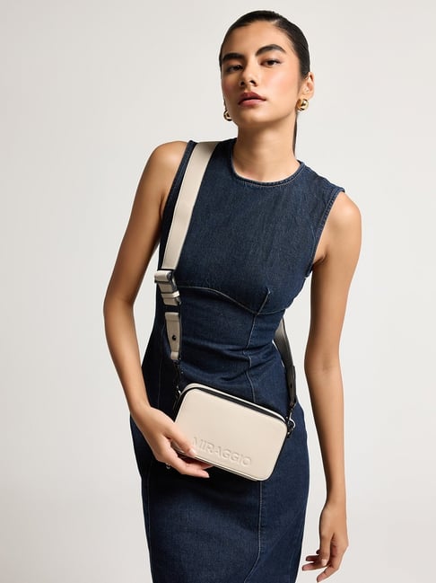 Miraggio Bailey Ivory Textured Medium Cross Body Bag