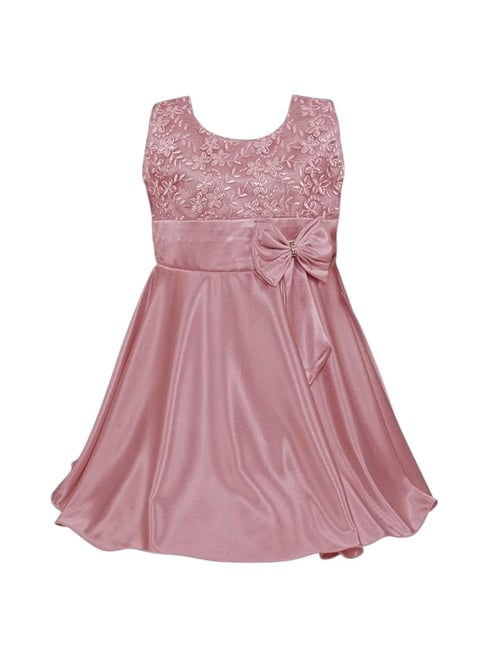 Wish Karo Girls Burgundy Embroidered Party Dress