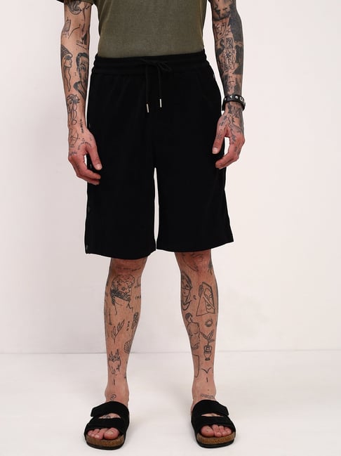 showoffff Showoff Black Cotton Regular Fit Shorts-picture-10
