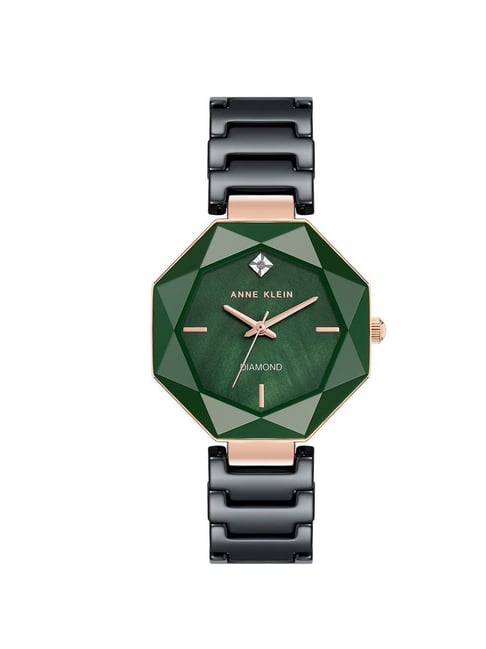 Anne Klein AK5064GNBK Ceramic Analog Watch for Women