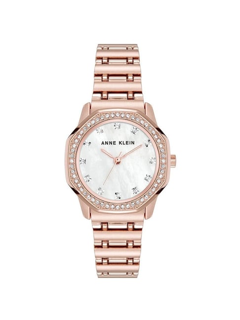 Anne Klein AK5028MPRG Crystal Analog Watch for Women