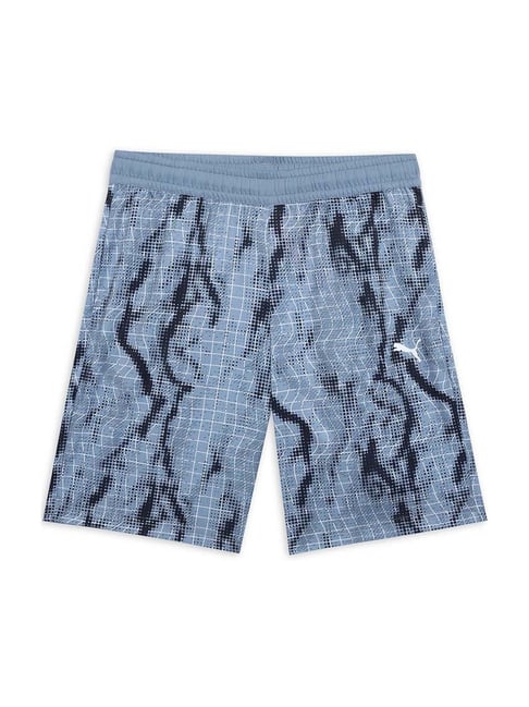 Puma Kids Blue Printed Regular Fit Shorts-picture-41