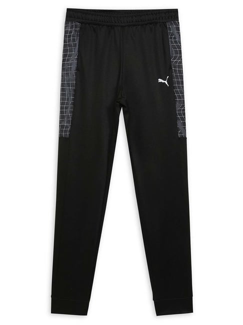 Puma Kids Black Printed Slim Fit Trackpants
