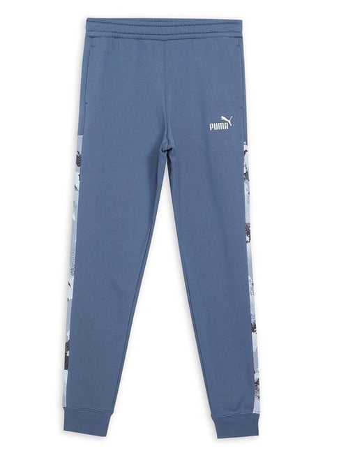 Puma Kids Blue Printed Regular Fit Trackpants