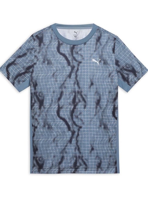 Puma Kids Blue Printed Regular Fit T-Shirt-picture-33