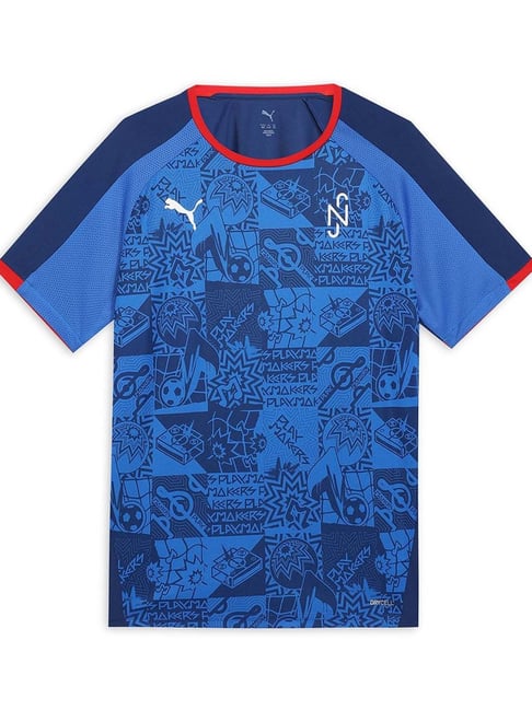 Puma Kids Blue Printed Regular Fit T-Shirt-picture-22