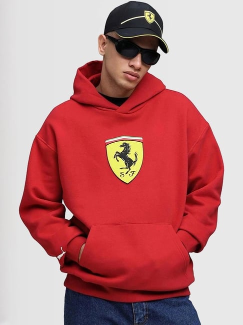 Puma Red Relaxed Fit Printed Hooded Sweatshirt-picture-48