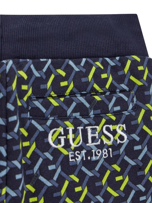 Guess Kids G Chain Lime All Over Logo Relaxed Fit Shorts