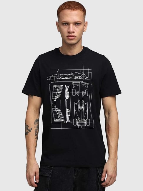 Puma Black Cotton Regular Fit Printed T-Shirt-picture-25