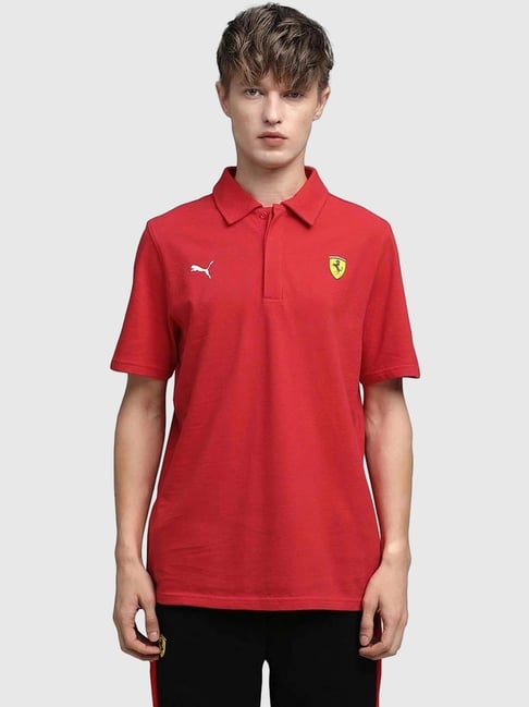 Puma Red Cotton Regular Fit Printed Polo T-Shirt-picture-39