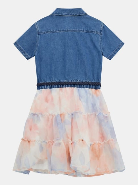 Guess Kids Flower Watercolor All Over Print Regular Fit Dress