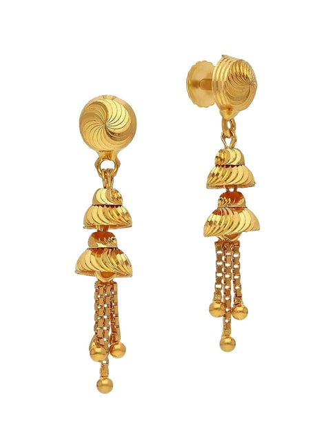 Malabar Gold and Diamonds 22k (916) Yellow Gold Earrings for Women