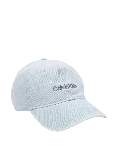 CALVIN KLEIN Light Wash Denim Solid Baseball Cap