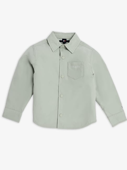 TOMMY HILFIGER Green Boys Solid Relaxed Fit Polyester Jacket-picture-34