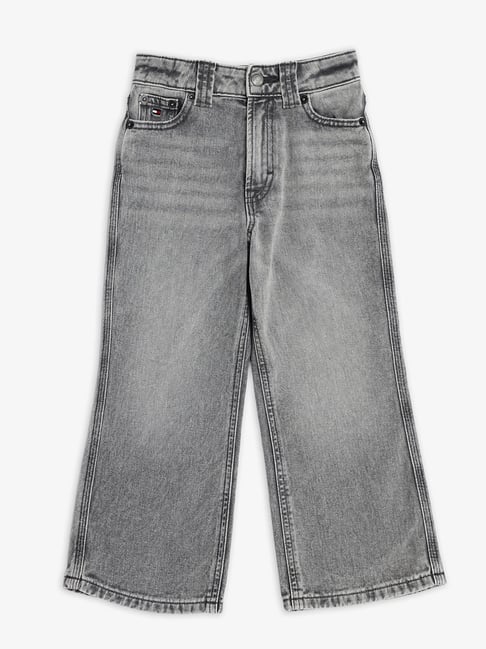 TOMMY HILFIGER Grey Girls Mid-Wash Loose Fit Mid Rise Jeans-picture-34