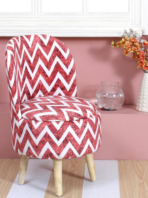 Shadowkart Maroon Zigzag Wood Printed Chair-picture-24