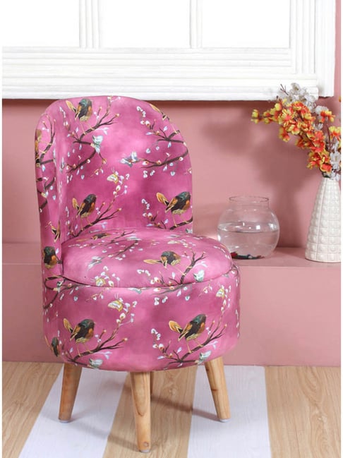 Shadowkart Red Bird Magenta Wood Printed Chair-picture-22