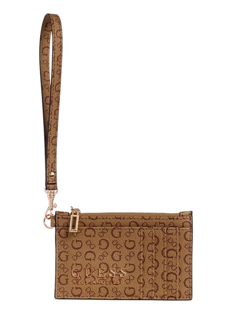 Guess Saffron Mocha Logo Wristlet Pouch-picture-33