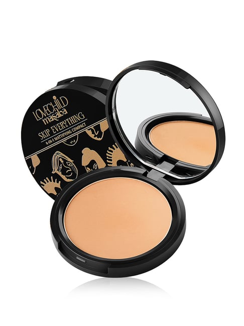LoveChild Masaba Skip Everything 4 in 1 Mattifying Compact Honest Honey - 9 gm