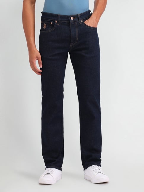 Polo Denim Blue Cotton Straight Fit Jeans