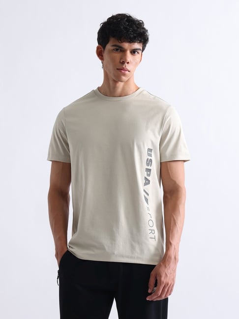 u.s. polo assn. USPA Sport Off-White Slim Fit Logo Printed Sports T-Shirt-picture-42