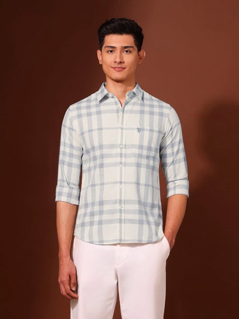 U.S. Polo Assn. Grey Cotton Regular Fit Checks Shirt-picture-41