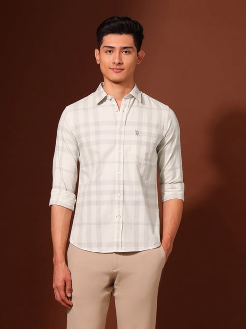 U.S. Polo Assn. Brown Cotton Regular Fit Checks Shirt-picture-42