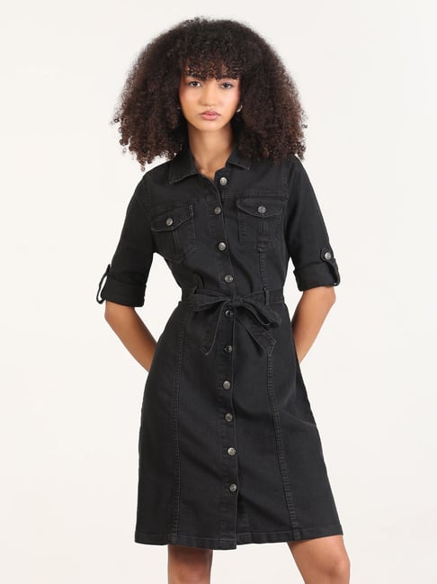 showoffff Showoff Black Cotton Regular Fit Dress-picture-30