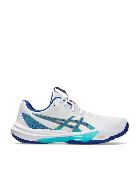 Buy Asics Men's SKY ELITE FF 3 White & Asics Blue Indoor Court
