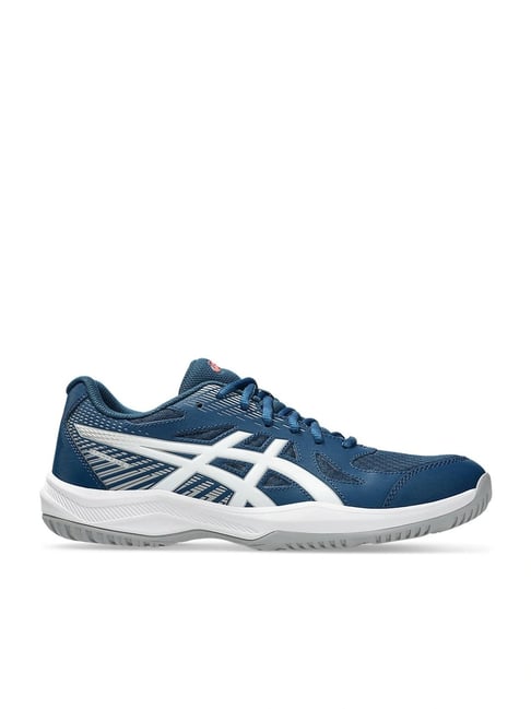 Buy Asics Men's UPCOURT Mako Blue White Indoor Court Shoes at - Main Image