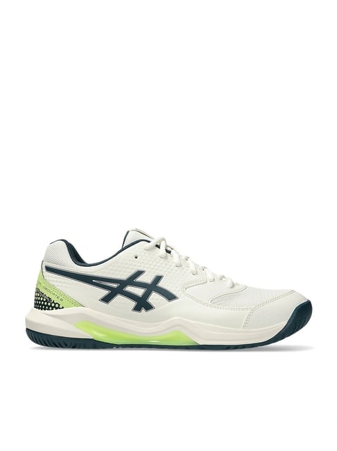 Asics Men's GEL-DEDICATE 8 PICKLEBALL Cream & Tranquil Teal Tennis Shoes-picture-39