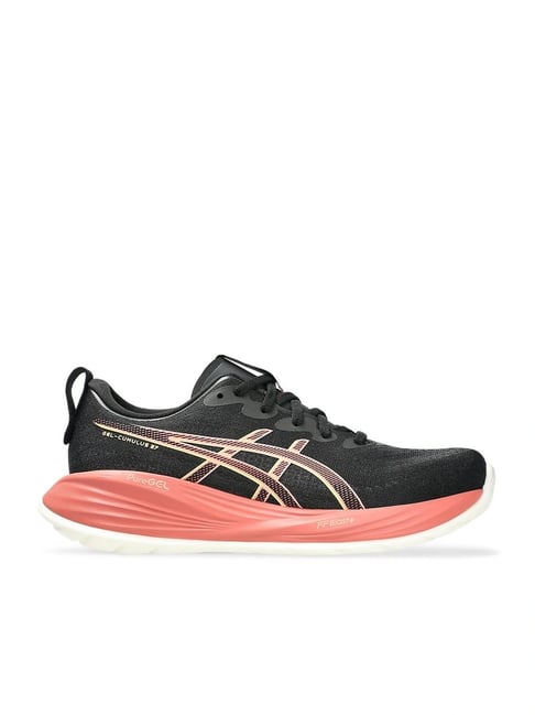 Asics Women's GEL-CUMULUS 27 Black Orange Glow Running Shoes