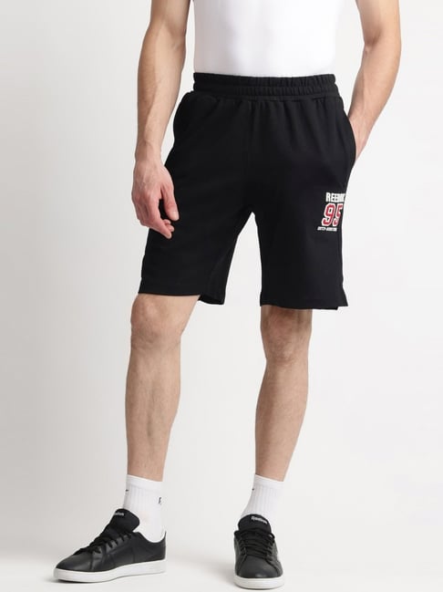 Reebok Black Cotton Regular Fit Printed Sports Shorts-picture-21