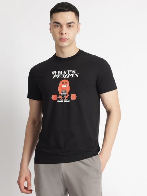Reebok Black Cotton Regular Fit Printed Sports T-Shirt-picture-21
