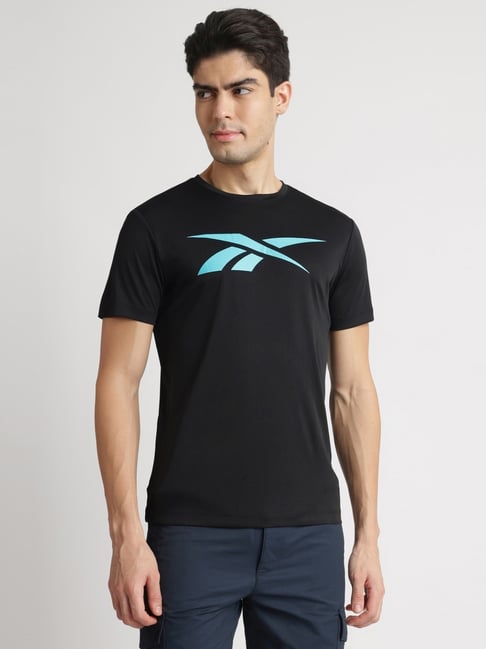 Reebok Black Regular Fit Printed Sports T-Shirt-picture-29