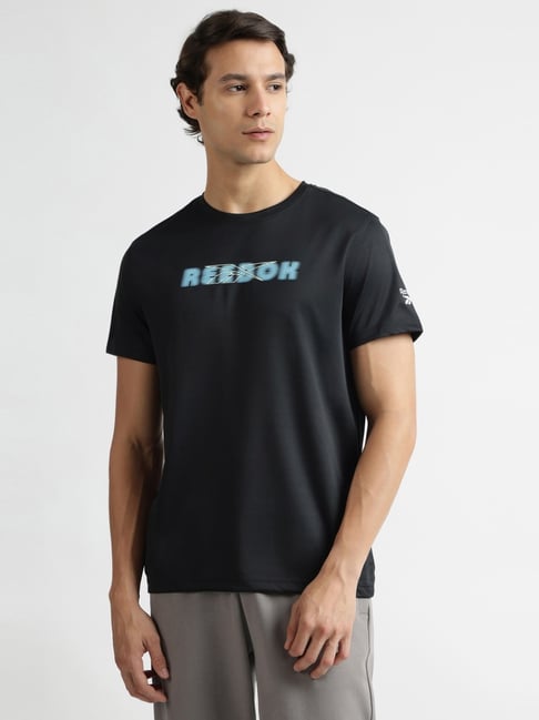 Reebok Black Regular Fit Printed Sports T-Shirt-picture-10