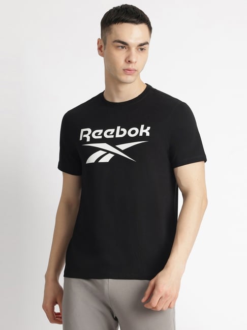 Reebok Black Cotton Regular Fit Printed Sports T-Shirt-picture-22