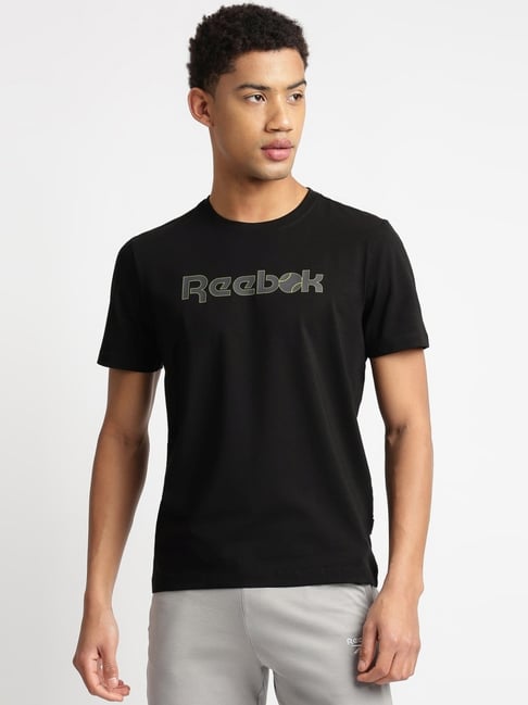 Reebok Black Cotton Regular Fit Printed Sports T-Shirt-picture-14