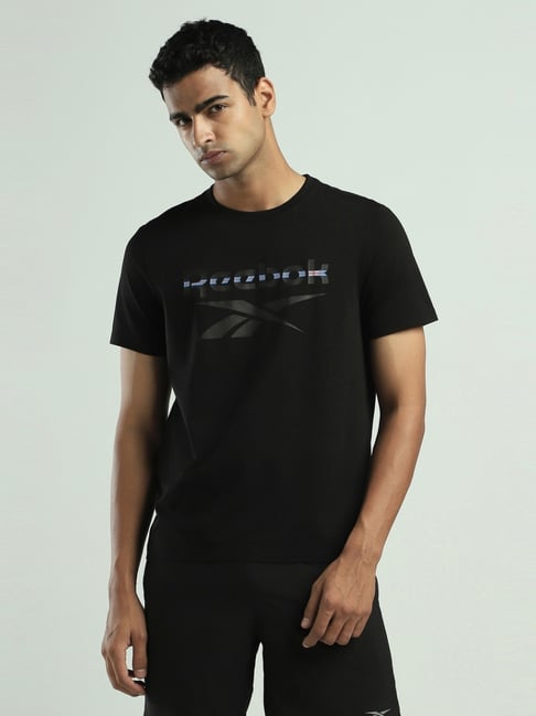 Reebok Black Cotton Regular Fit Printed Sports T-Shirt-picture-23