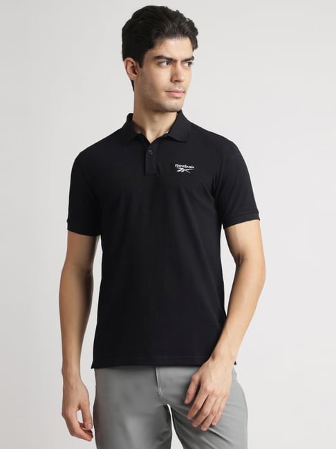 Reebok Black Cotton Regular Fit Sports Polo-picture-34