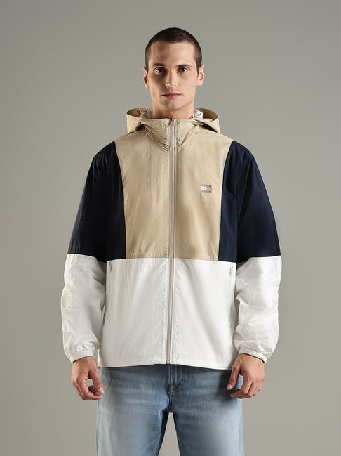 TOMMY HILFIGER White Colorblock Relaxed Fit Nylon Jacket-picture-33
